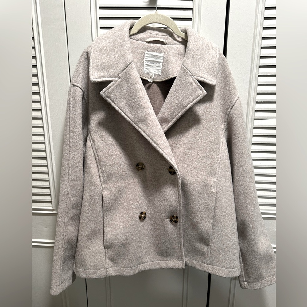 Anthropologie Avec Les Filles Coat Size Large Creme Double Breasted